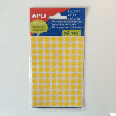 Klika - mapje permanent 8mm rond geel 288st