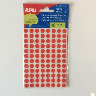 Klika - mapje permanent 8mm rond rood 288st