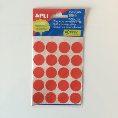 Klika - mapje permanent 19mm rond rood 100x