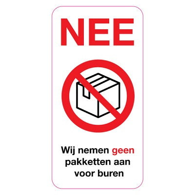 Klika - Pictogram NEE Wij nemen GEEN pakketten