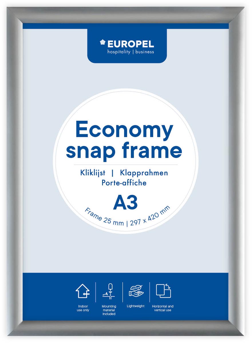 Europel - Klapprahmenhülle Economy A3 silber