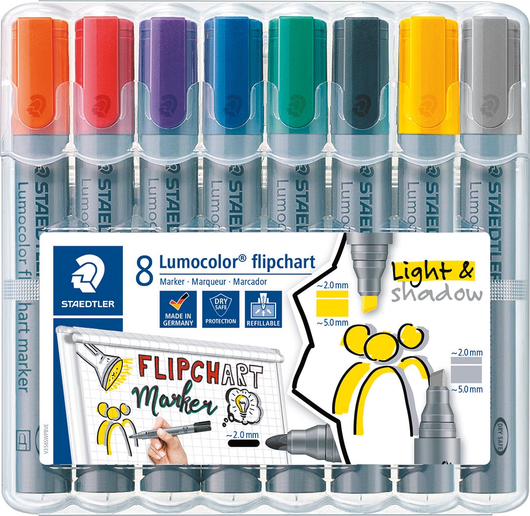 Staedtler - marqueur de marque Lumocolor Flipchart 8 pièces