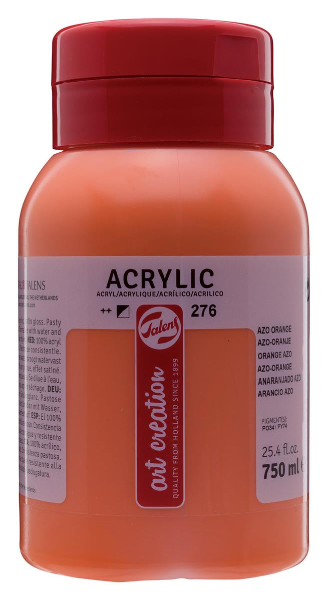 Talens Art Creation - Art Creation acrylic paint bottle of 750 ml, azo orange