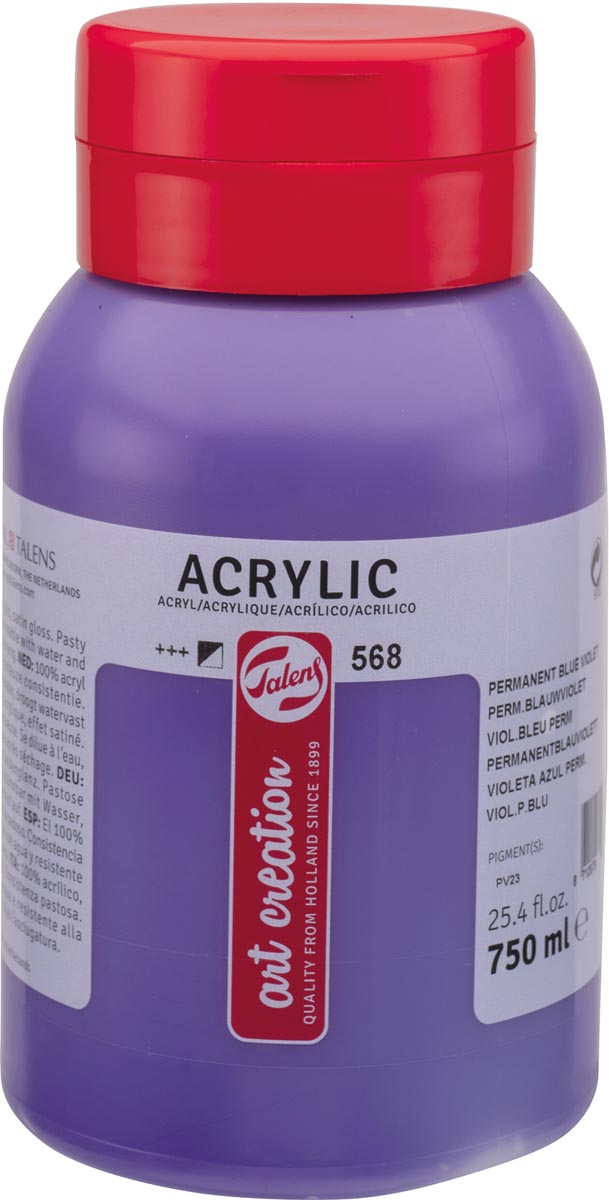 Talens - Pintura acrílica Art Creation frasco de 750 ml, azul violeta permanente