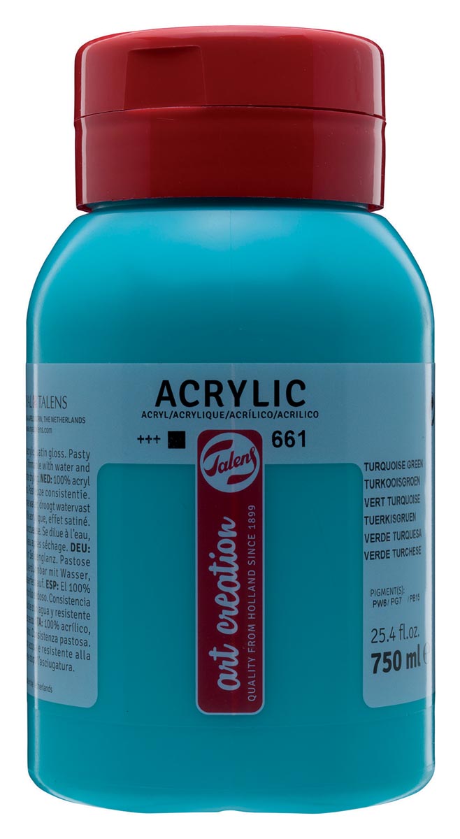 Talens Art Creation - Art Creation acrylverf flacon van 750 ml, turkooisgroen