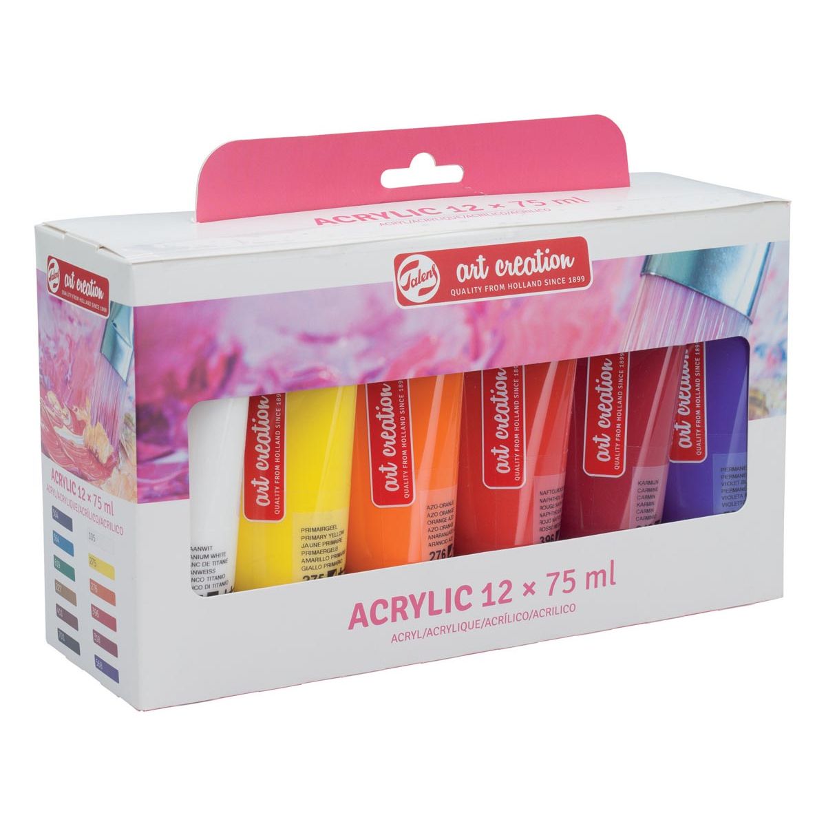 Talens Art Creation - Peinture acrylique Art Creation tube de 75 ml, lot de 12 tubes de couleurs assorties