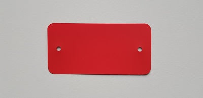 Klika - PVC labels 64x118mm red2xhole round corner