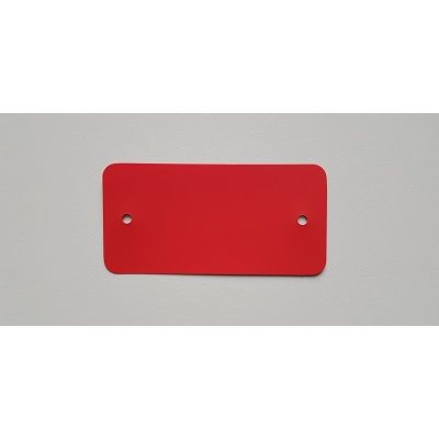 Klika - PVC labels 64x118mm rood2xgat ronde hoek