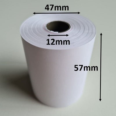 Klika - Rollo térmico 57x47x12 mm blanco sin BPA 180 piezas