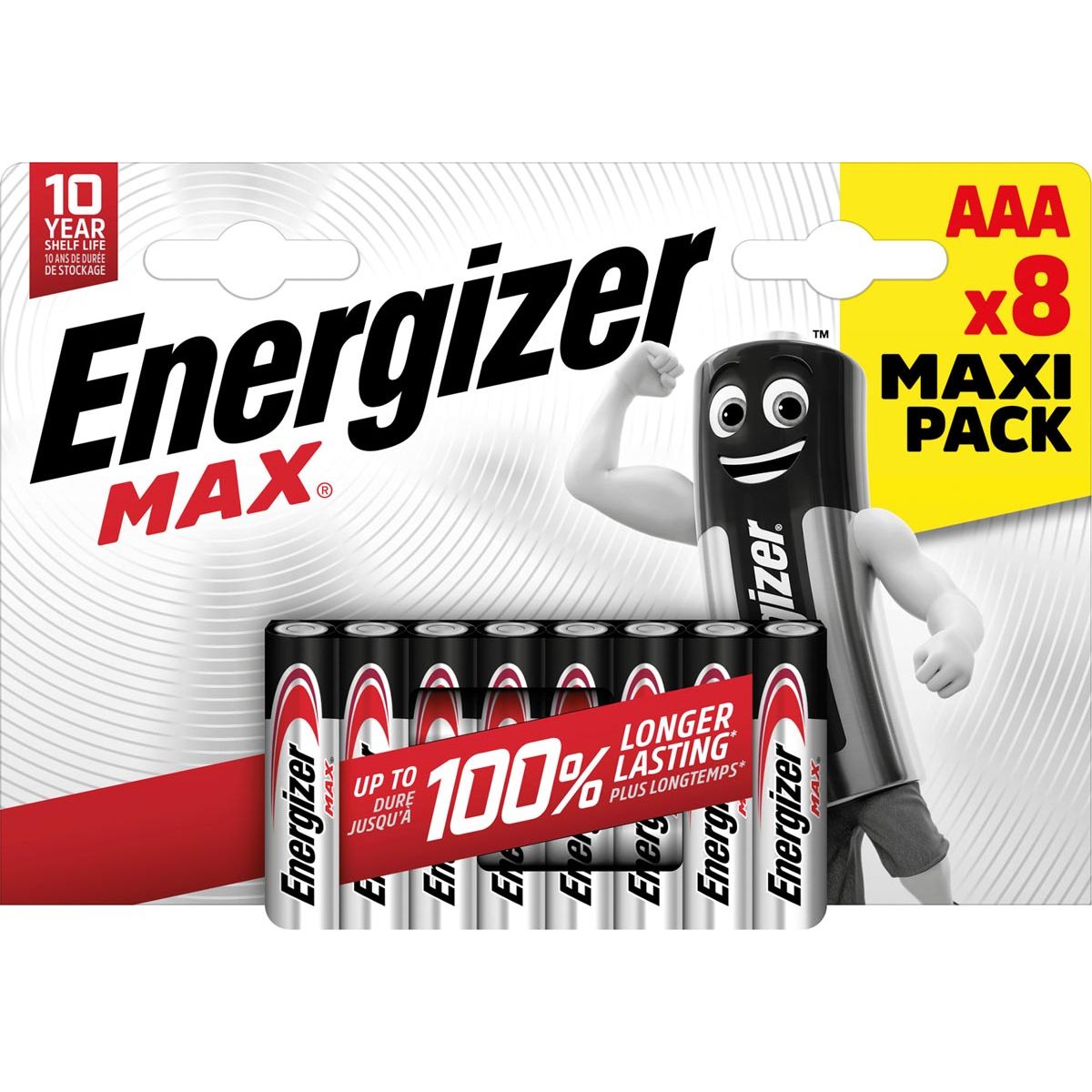 Energizer - piles Max AAA/LR03/E92, blister de 8, MaxIPACK
