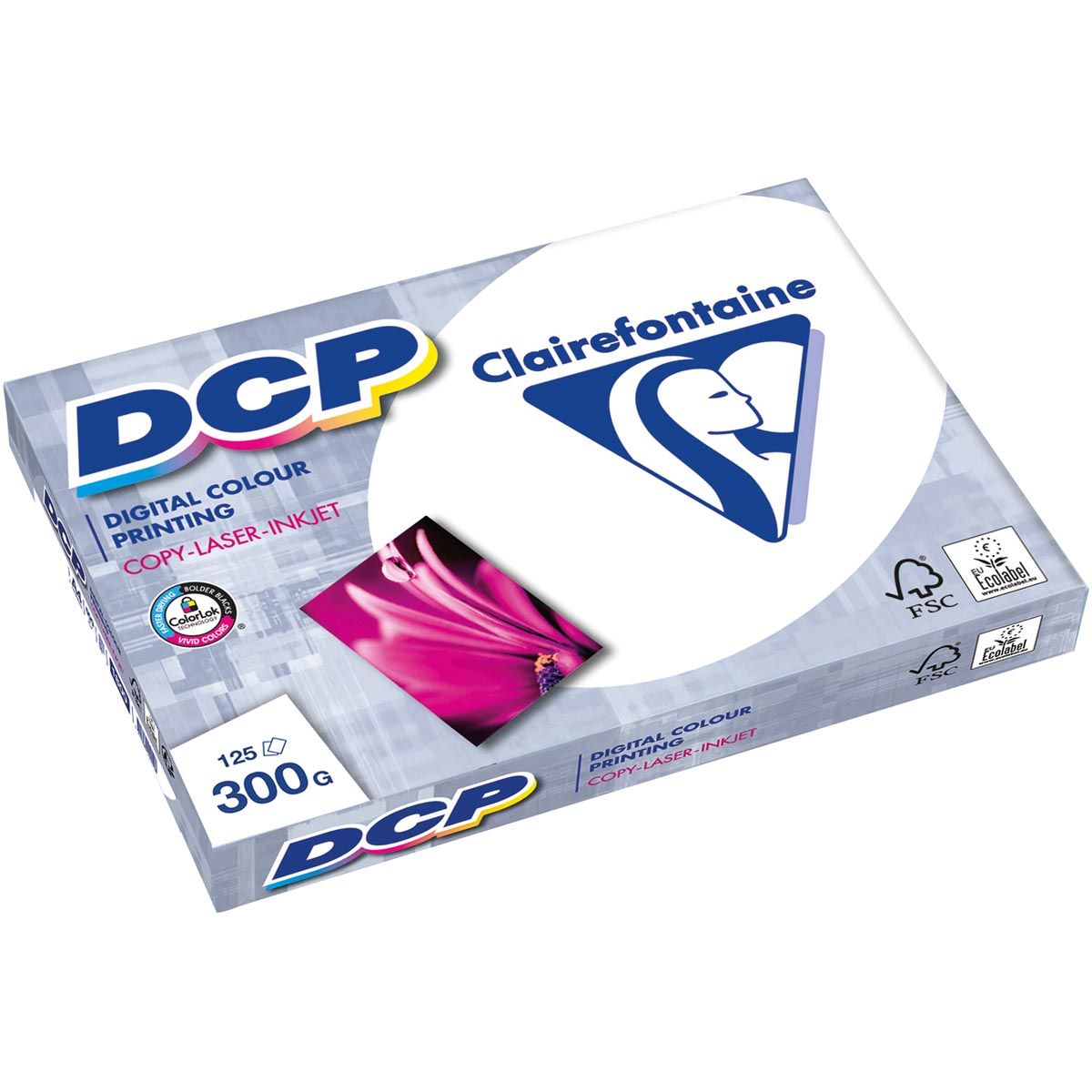 Clairefontaine - DCP-Präsentationspapier A4, 300 g, Packung mit 125 Blatt
