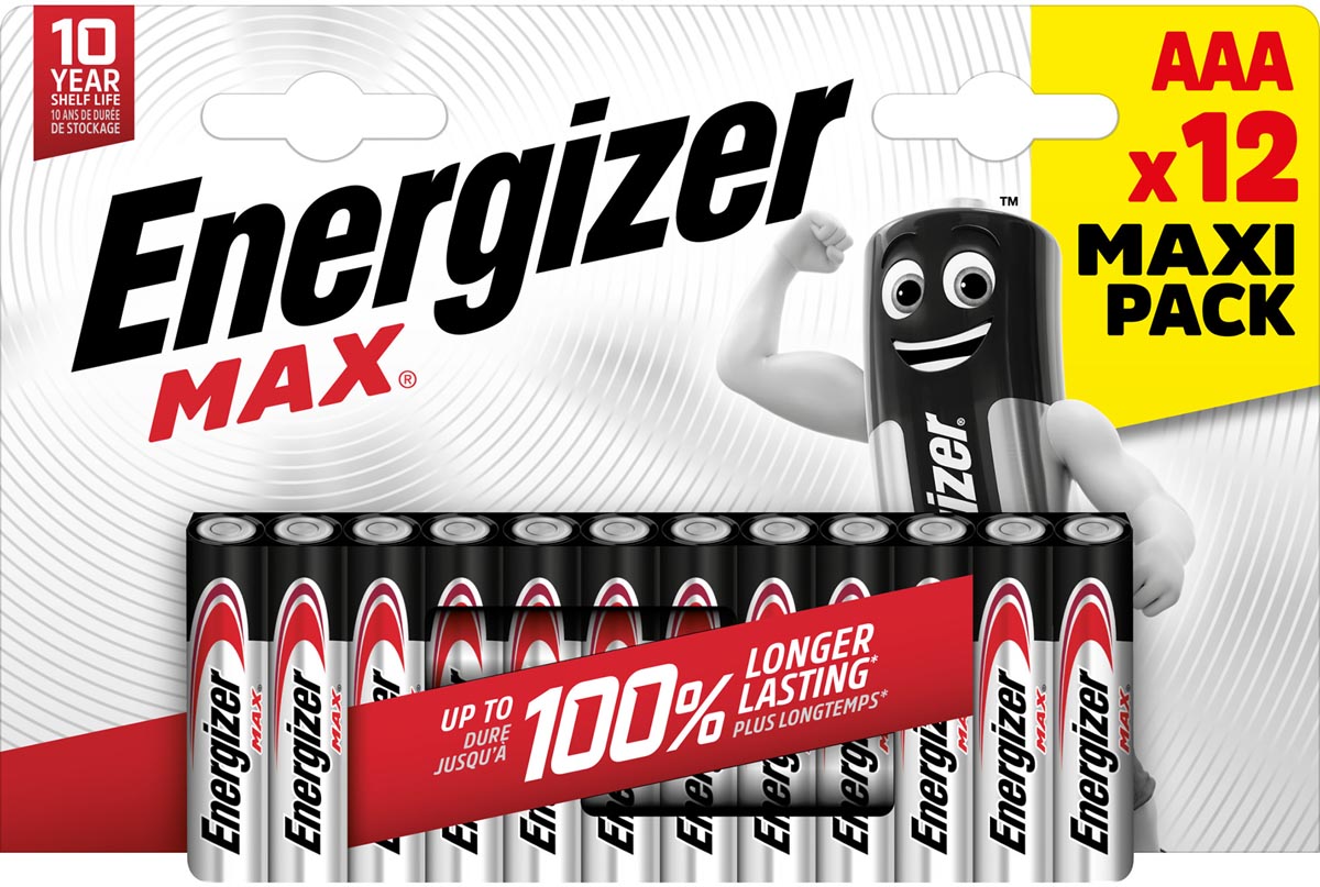 Energizer - batterijen Max AAA, blister van 12 stuks