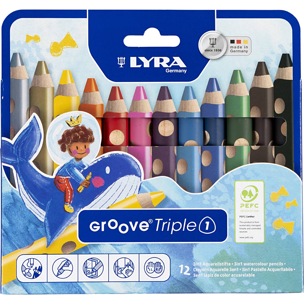 LYRA - Kleurpotlood groove triple one 12 kleuren