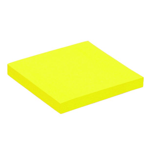 Quantore - Bloc de notas 76x76mm amarillo neón 100 hojas