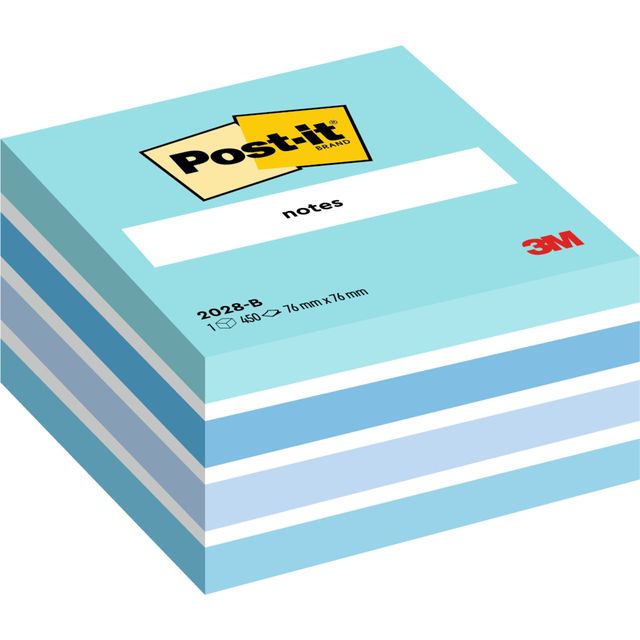 Post-it - Memoblok 2028 76x76mm kubus pastel blauw