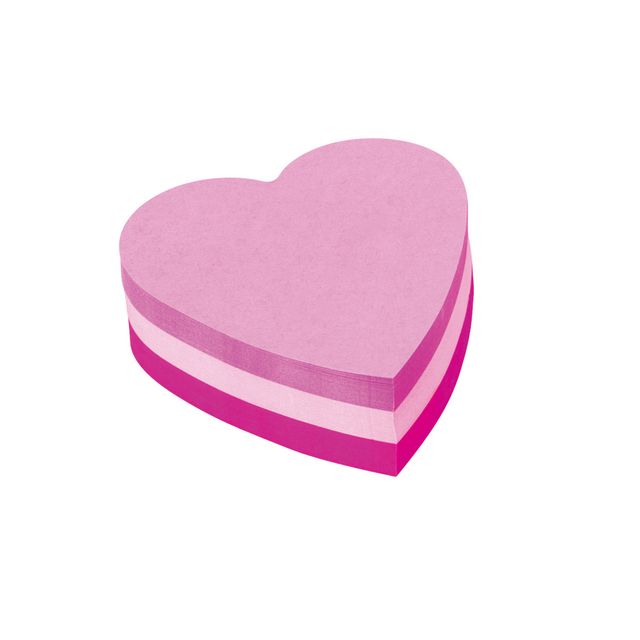 Post-it - Bloc mémo Formes 2007 70x70mm cube coeur rose