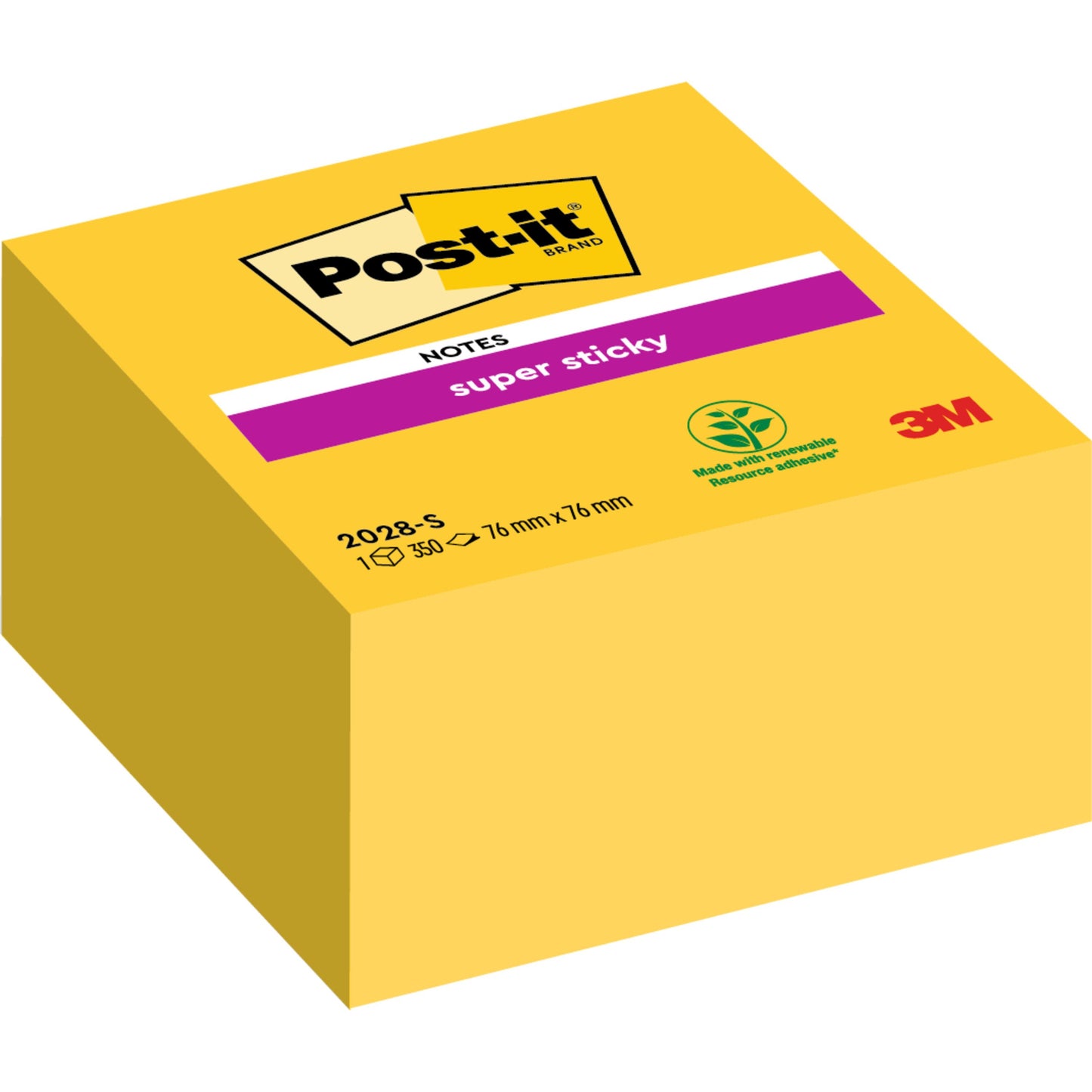 Post-it - Memoblok 2028 super sticky 76x76mm gl | 12 stuks