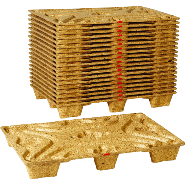 Madera prensada - Palet de fibra de madera | madera | 120x80x13,5cm | marrón | 1 pieza
