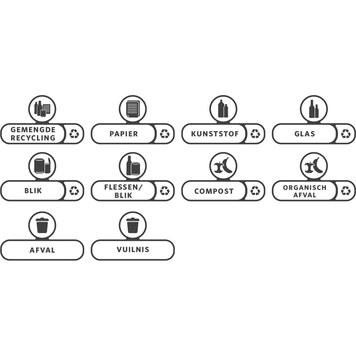 Rubbermaid - Ensemble d'étiquettes slim jim rs dutch