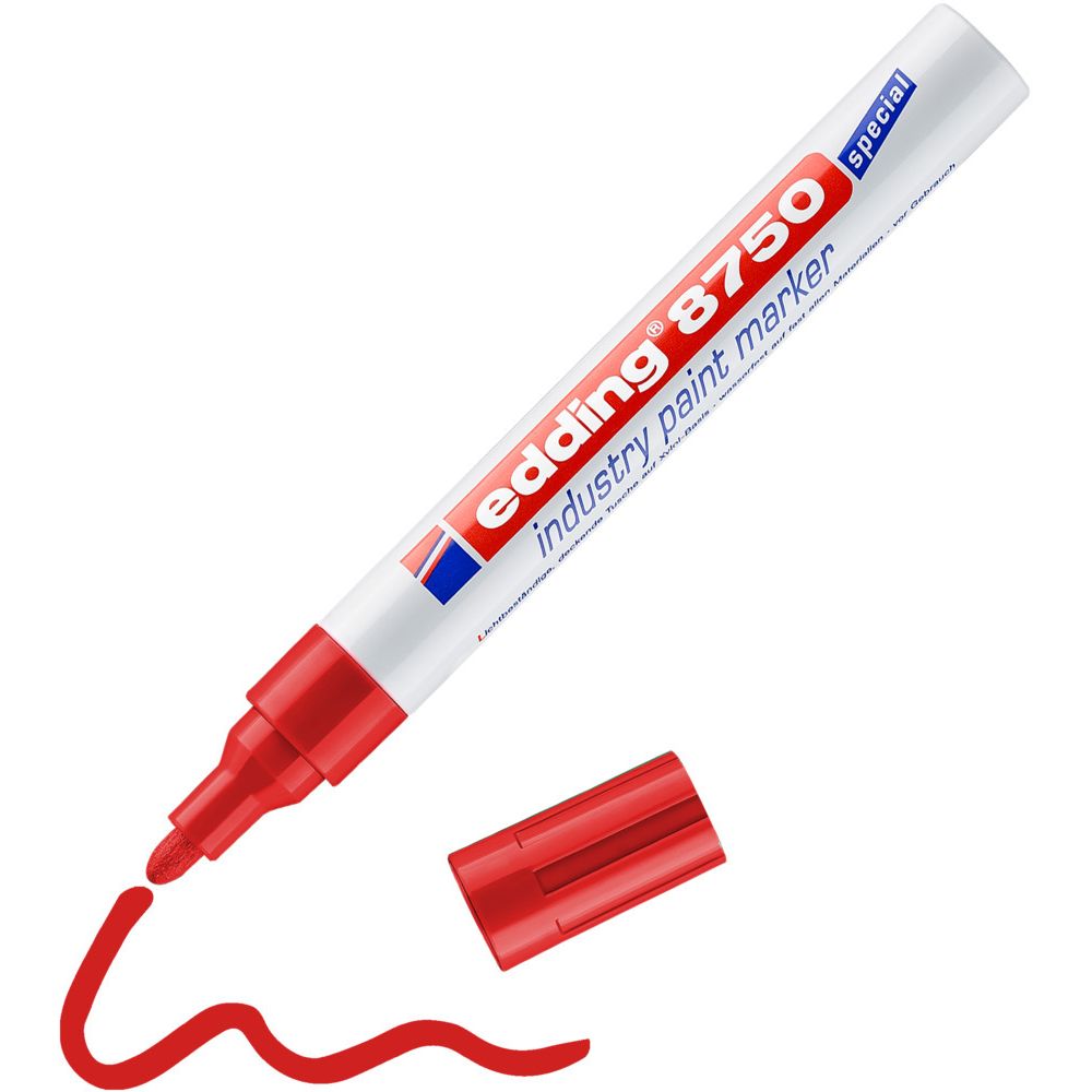 Edding - Paintmarker 8750 industrie 2-4mm rood | 10 stuks