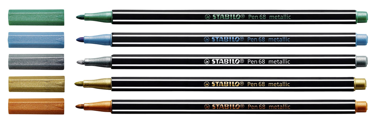 Stabilo - Pen 68 metallic, premium viltstift, zilver, per stuk