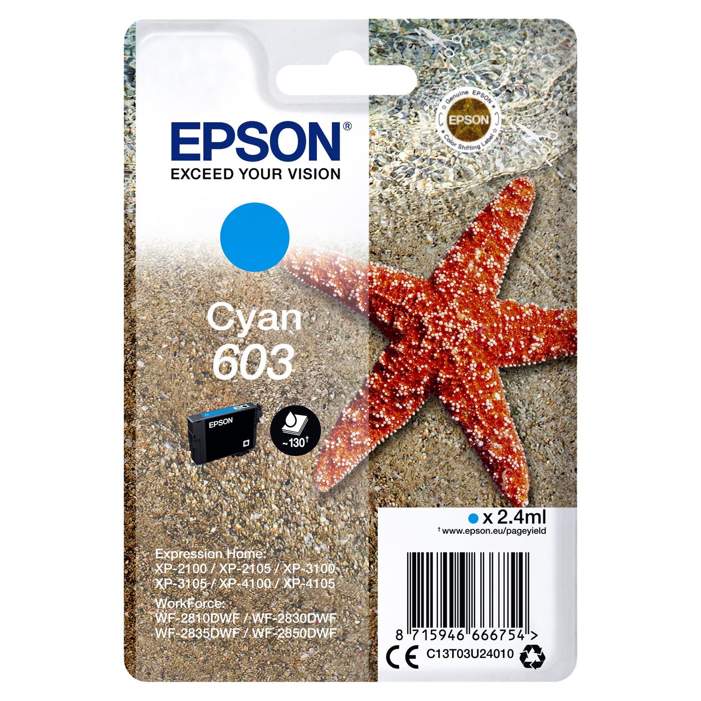 Epson - Inktcartridge 603 t03u2 blauw | 10 stuks