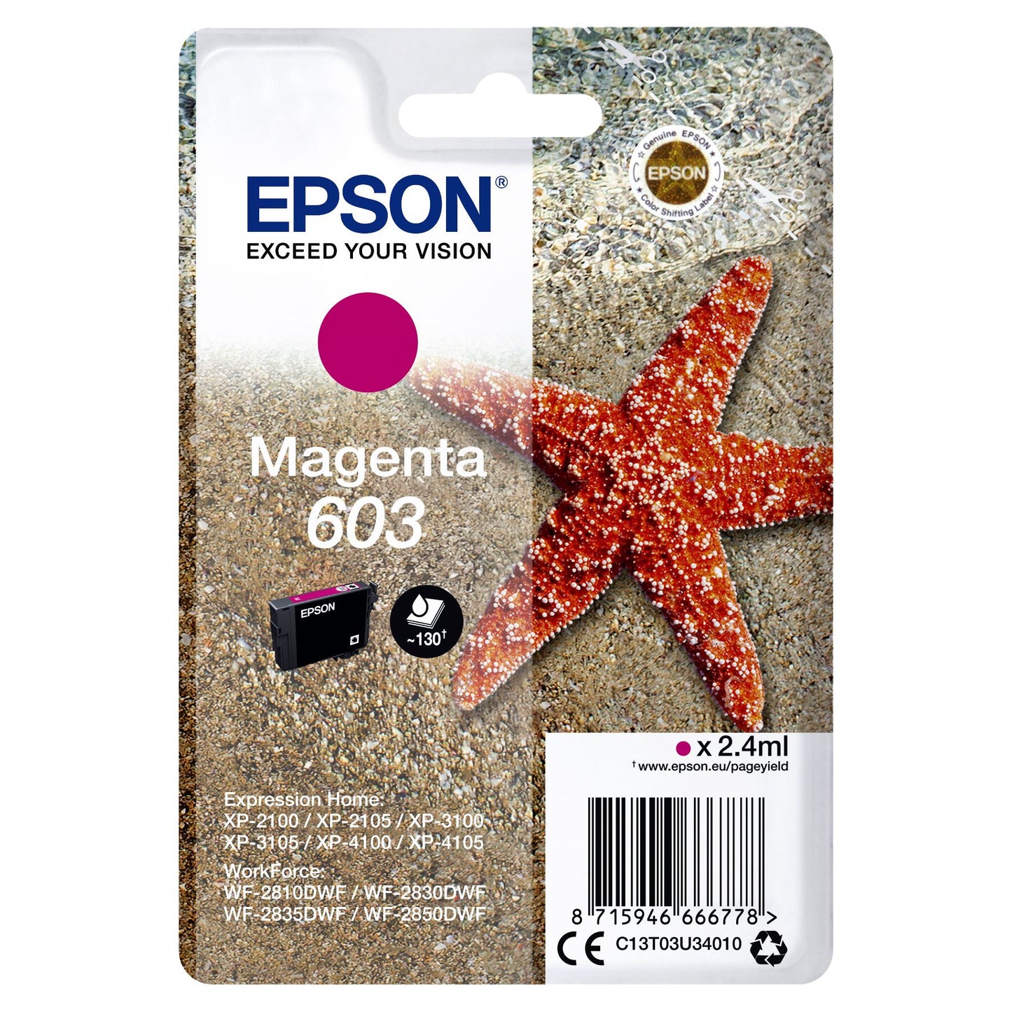 Epson - Cartucho de tinta 603 T03U3 rojo