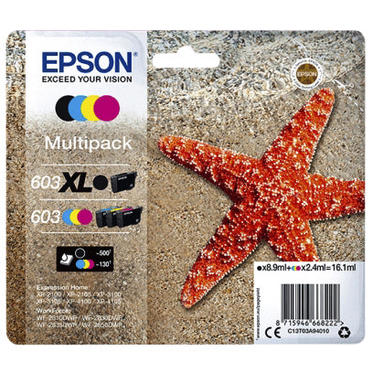Epson - Tintenpatrone 603 T03A9 schwarz XL+ 3 Farben