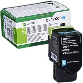 Lexmark - Cartucho de tóner c242xc0 azul