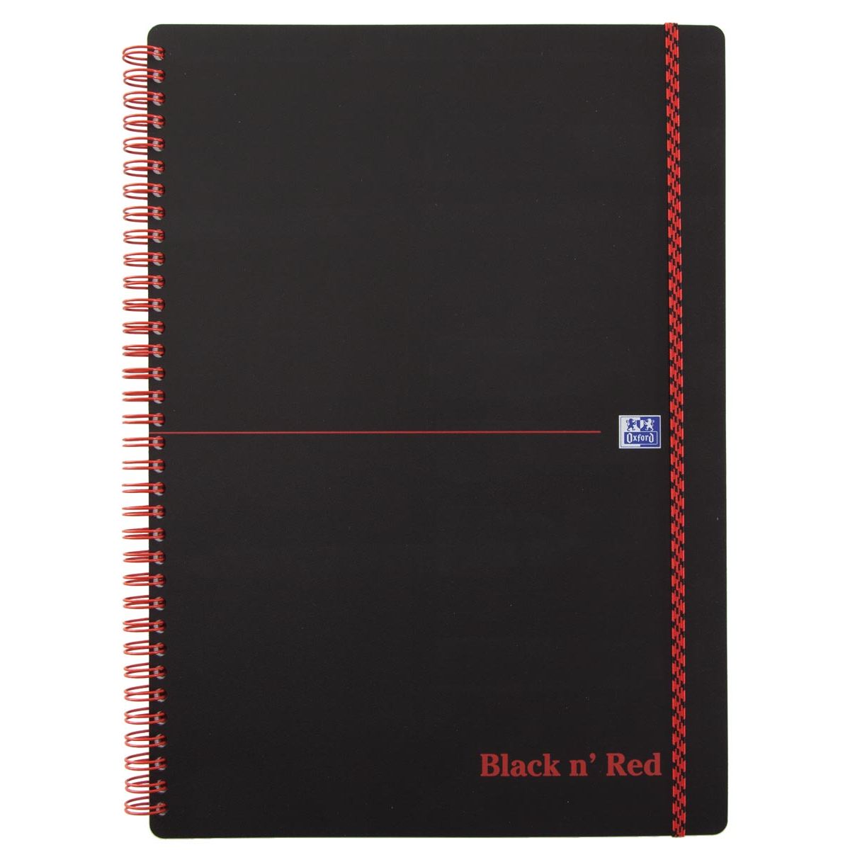 Oxford - Notizbuch Black n' Red A4 PP 70 Blatt Diamant 5mm