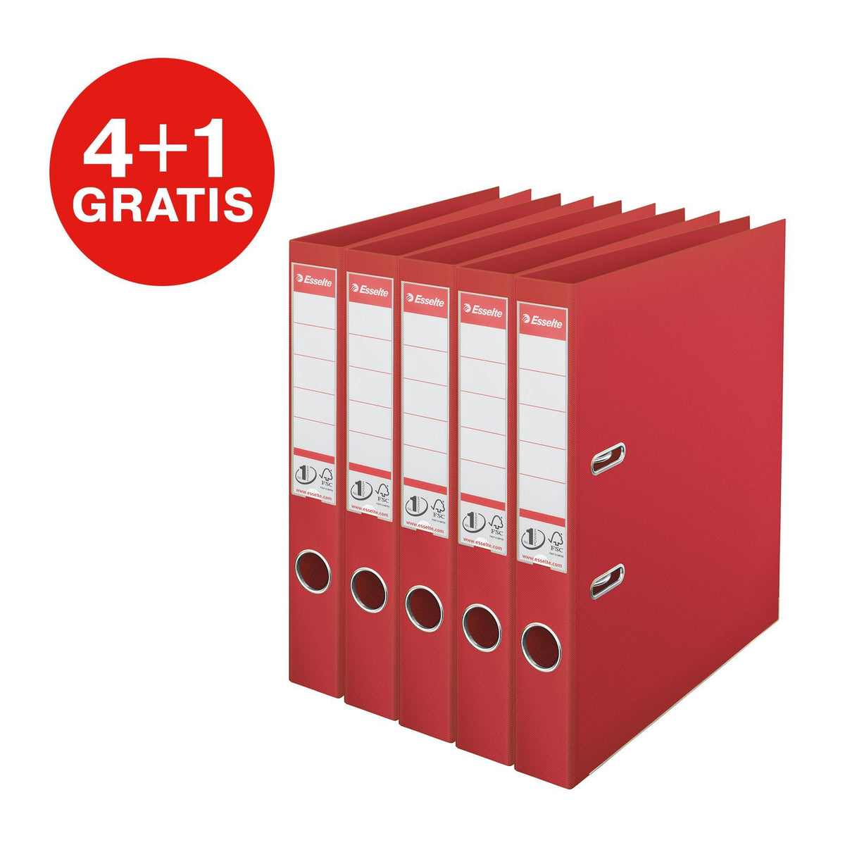 Esselte - Ordner no 1 power pp 50 mm rood 5st | 5 stuks