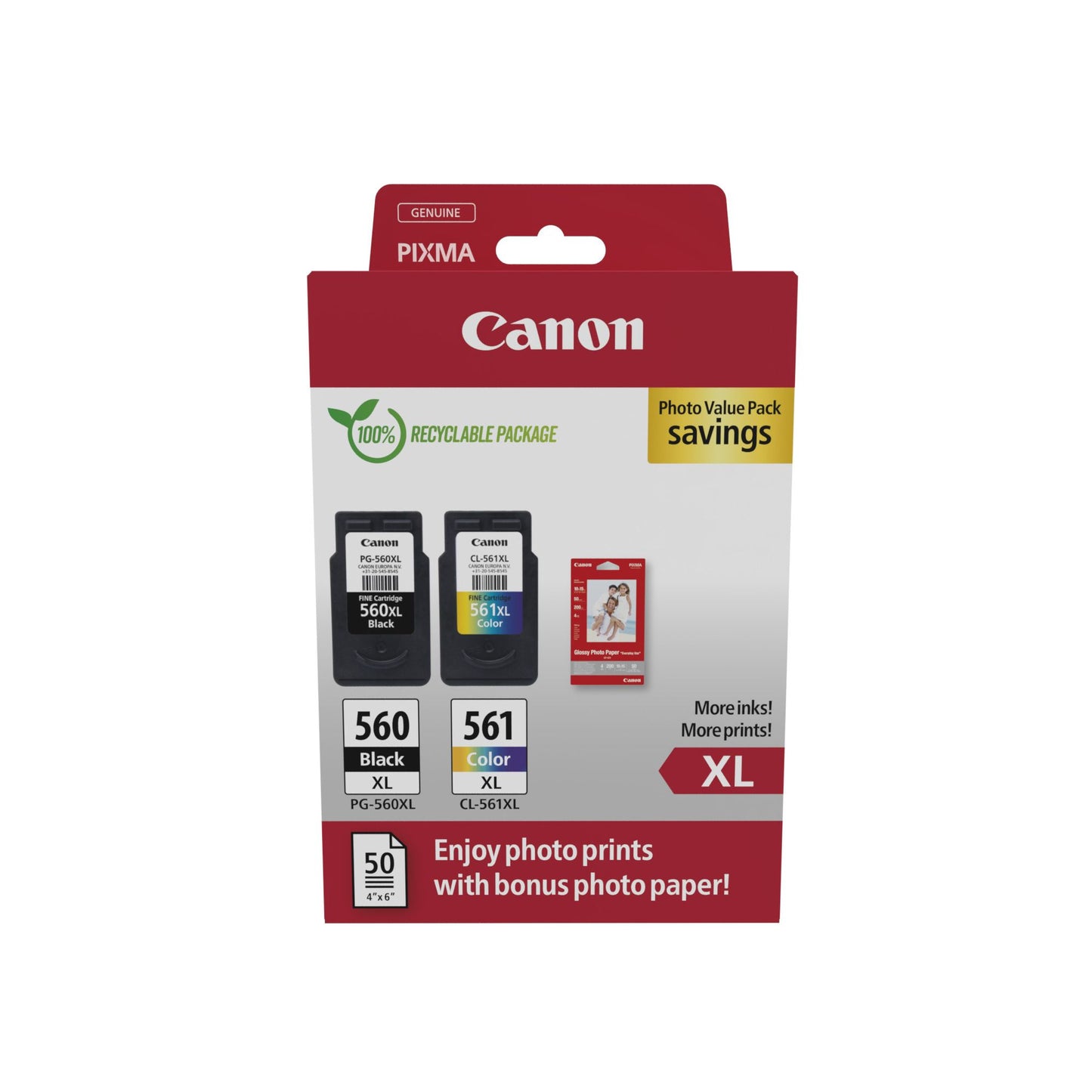 Canon - Ink cartridge PG-560XL CL-561XL + paper