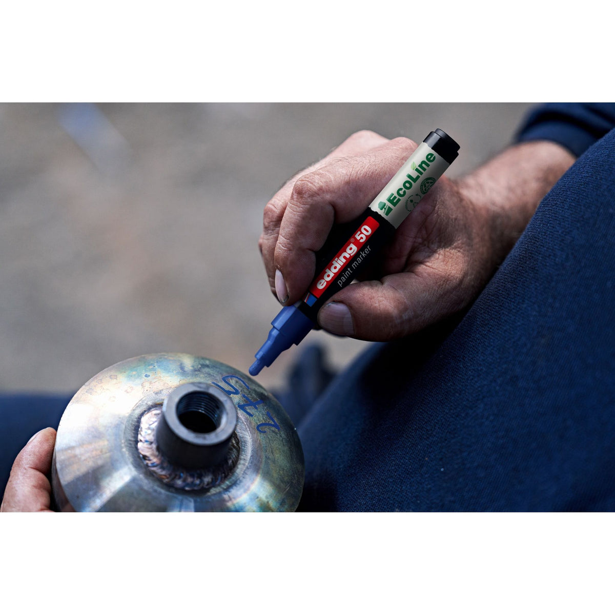 Edding EcoLine - Paintmarker edding 50 eco waterbasis 2-3mm blauw | 10 stuks