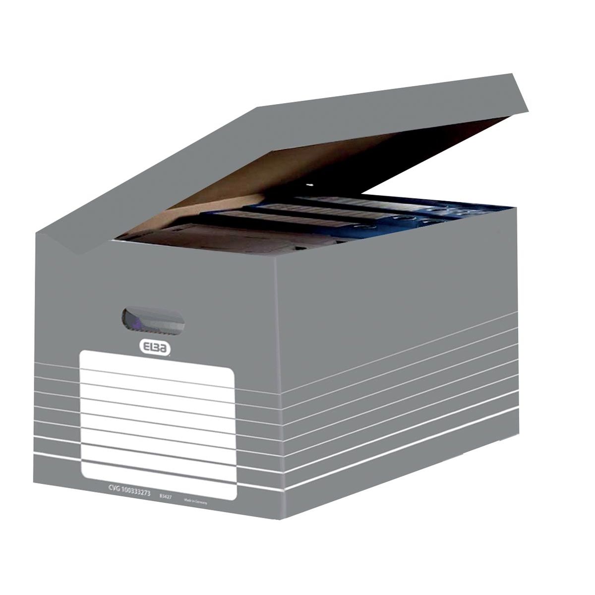 Elba - archiefcontainer, ft 34,5 x 45 x 28 cm, grijs en wit