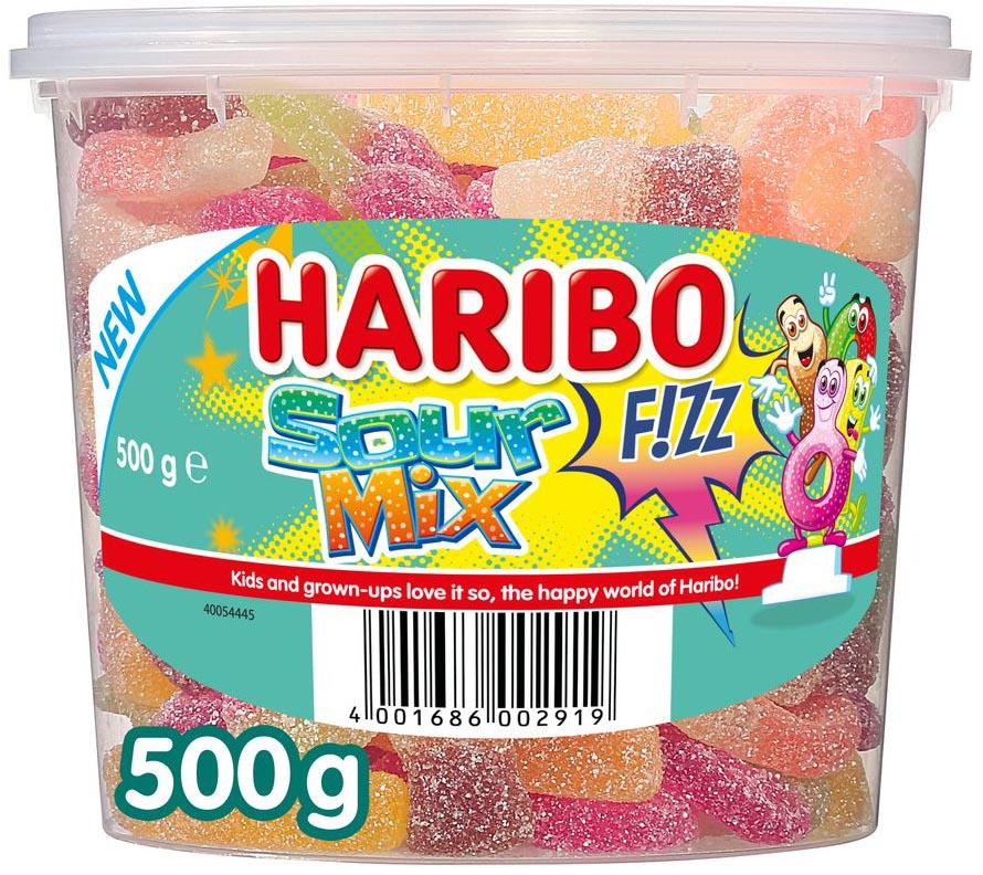 Haribo - snoepgoed Zure mix, emmer van 500 g