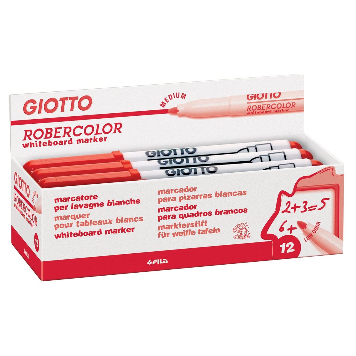 Giotto - Rotulador de pizarra Robercolor, mediano, punta redonda, rojo