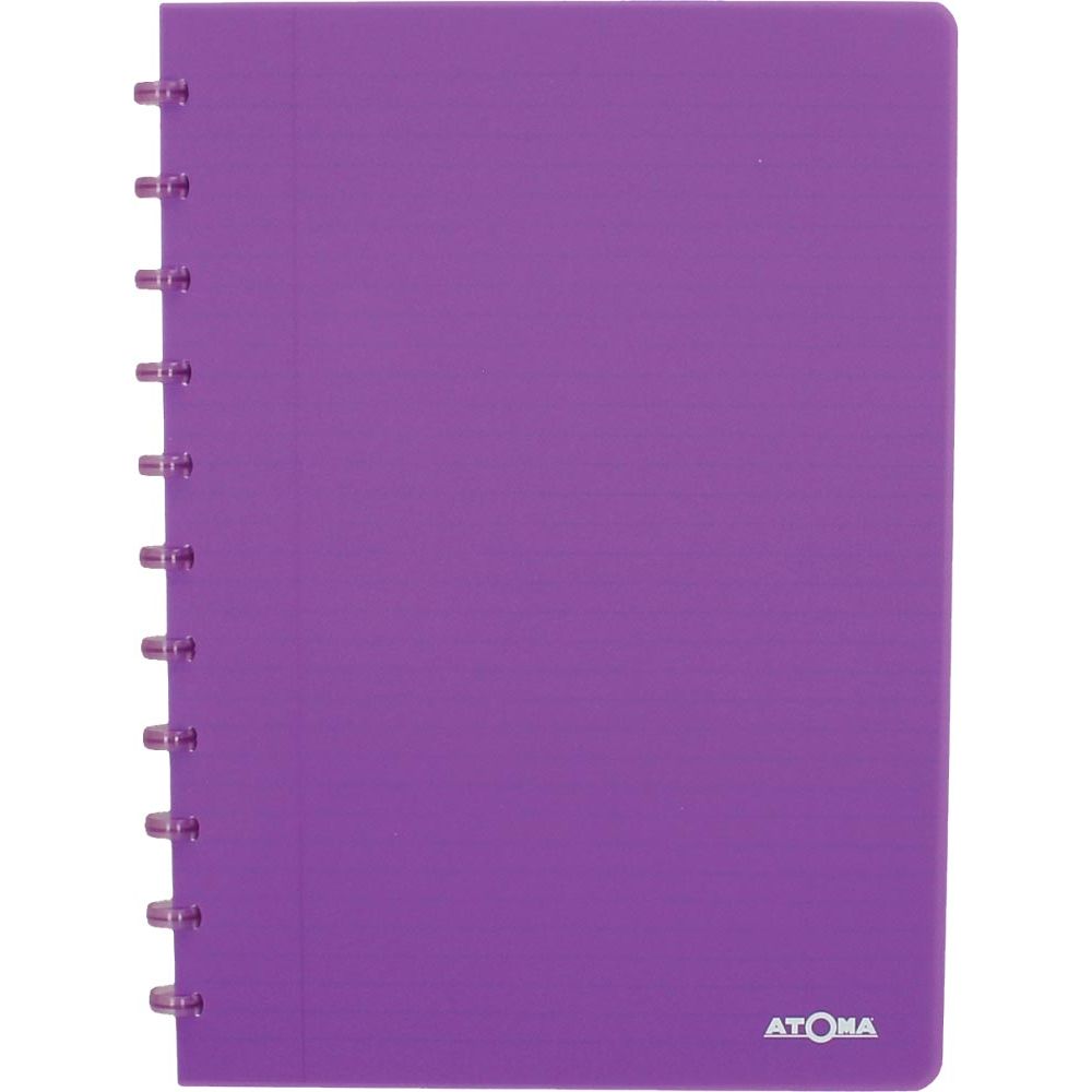 Atoma - Carnet A4 ligne 144 pages 90gr PP transparent assorti