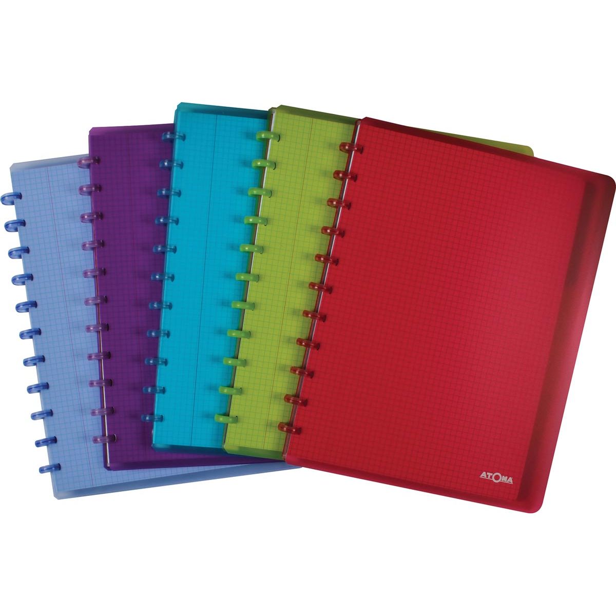 Atoma - Notebook A4+ diamond 5x5mm 120 pages 90gr PP transparent assorted