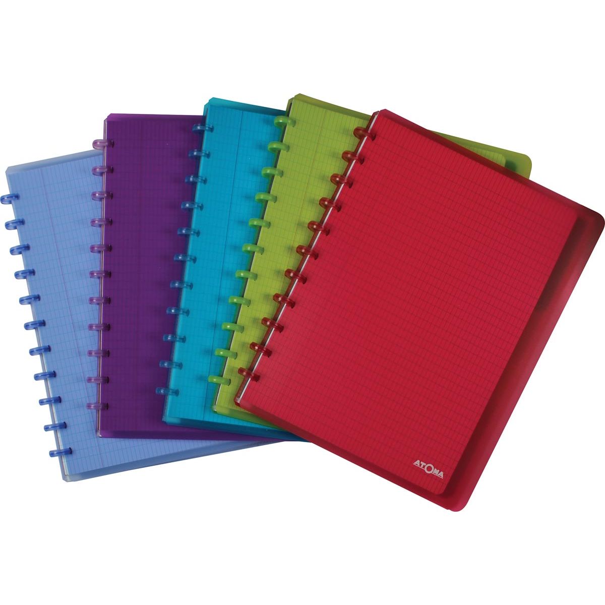 Atoma - Quaderno Trendy, ft A4+, 120 pagine, commerciale a quadretti, con 6 linguette e 5 tasche a vista, inciso