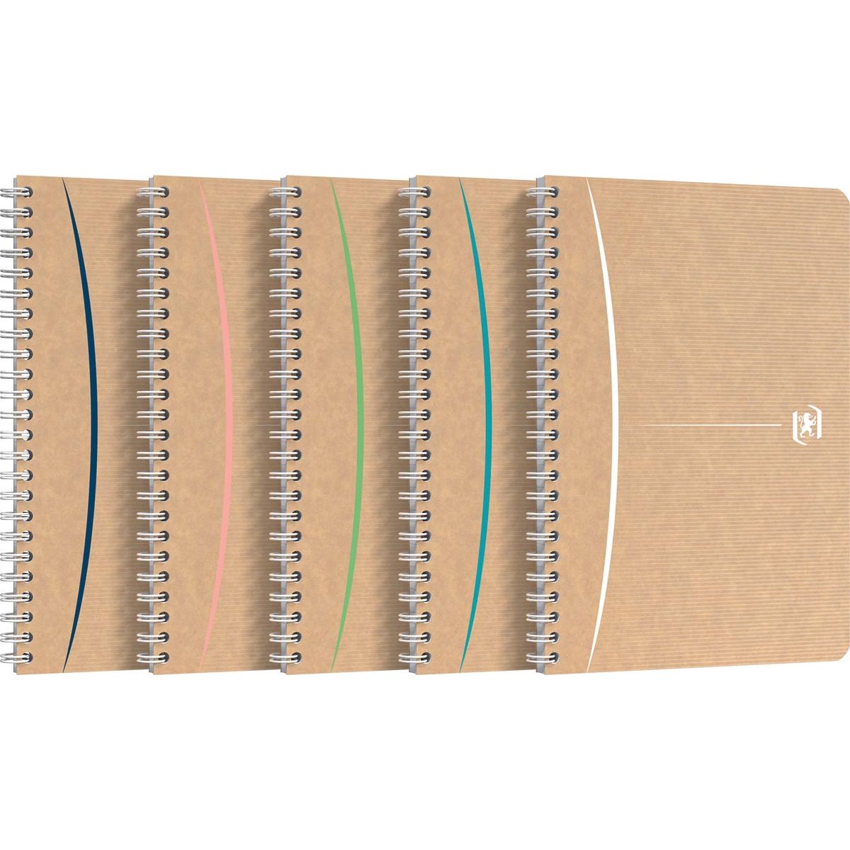 Oxford – Spiralschrift, 180 Seiten, ft A5, kariert 5 mm, verschiedene Farben