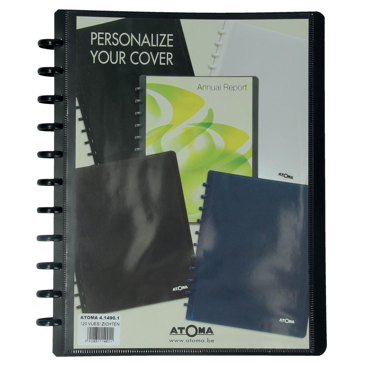 Atoma - album, per ft A4, in PP, con 60 tasche, personalizzabile