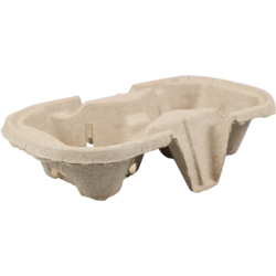 Biodore - Carrying tray cardboard cup holder 2 compartments gray 50 pieces