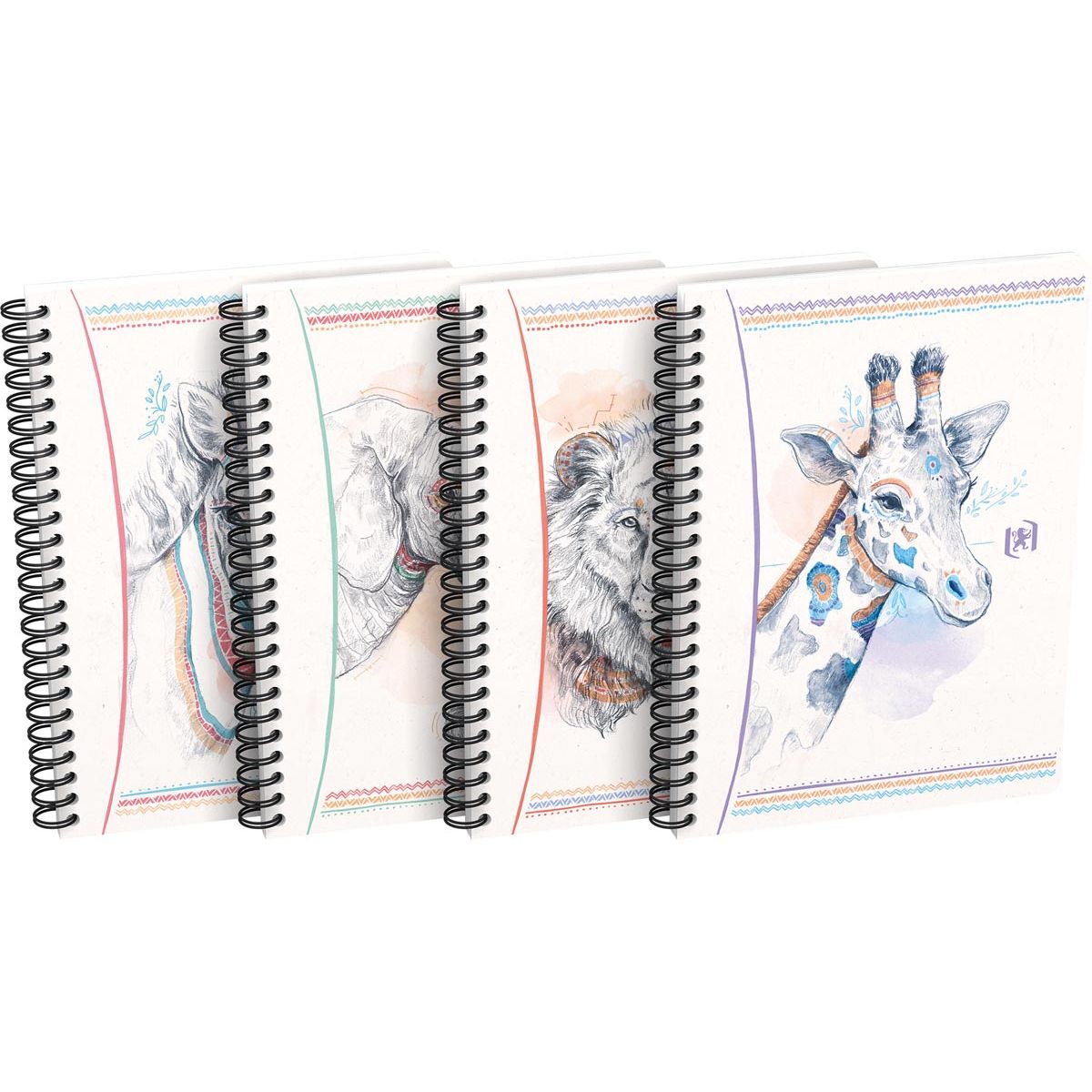 Oxford - Cuaderno de espiral Boho, ft A5, 120 páginas, cuadriculado 5 mm, colores surtidos