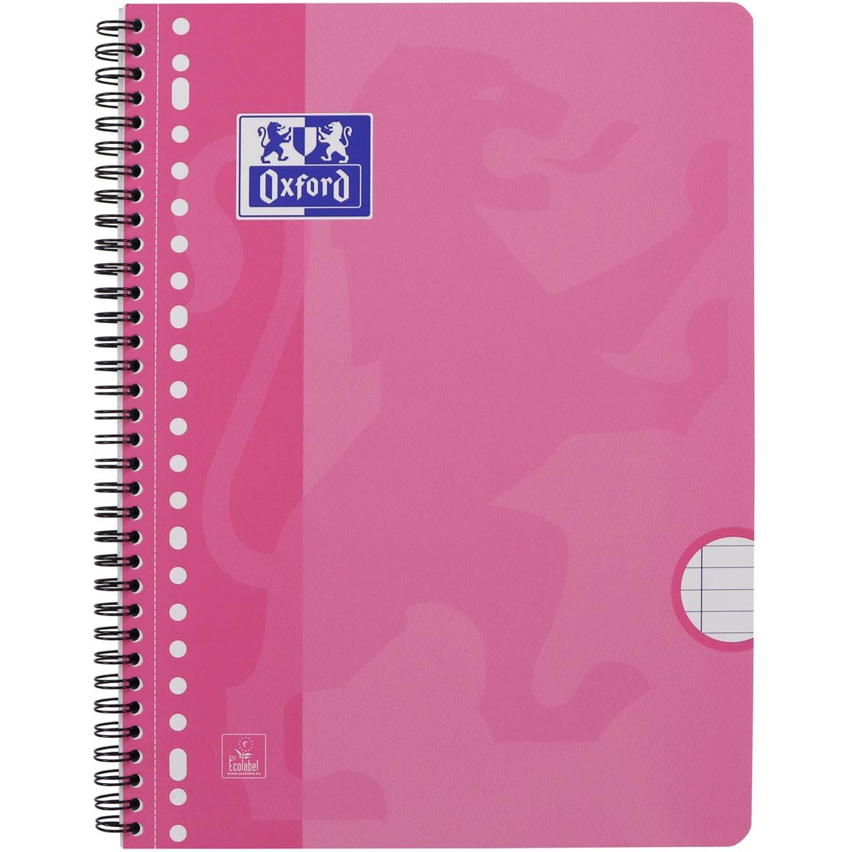Oxford - School collegeblok A4+ gelijnd, 23-gaats, 80 vel, roze