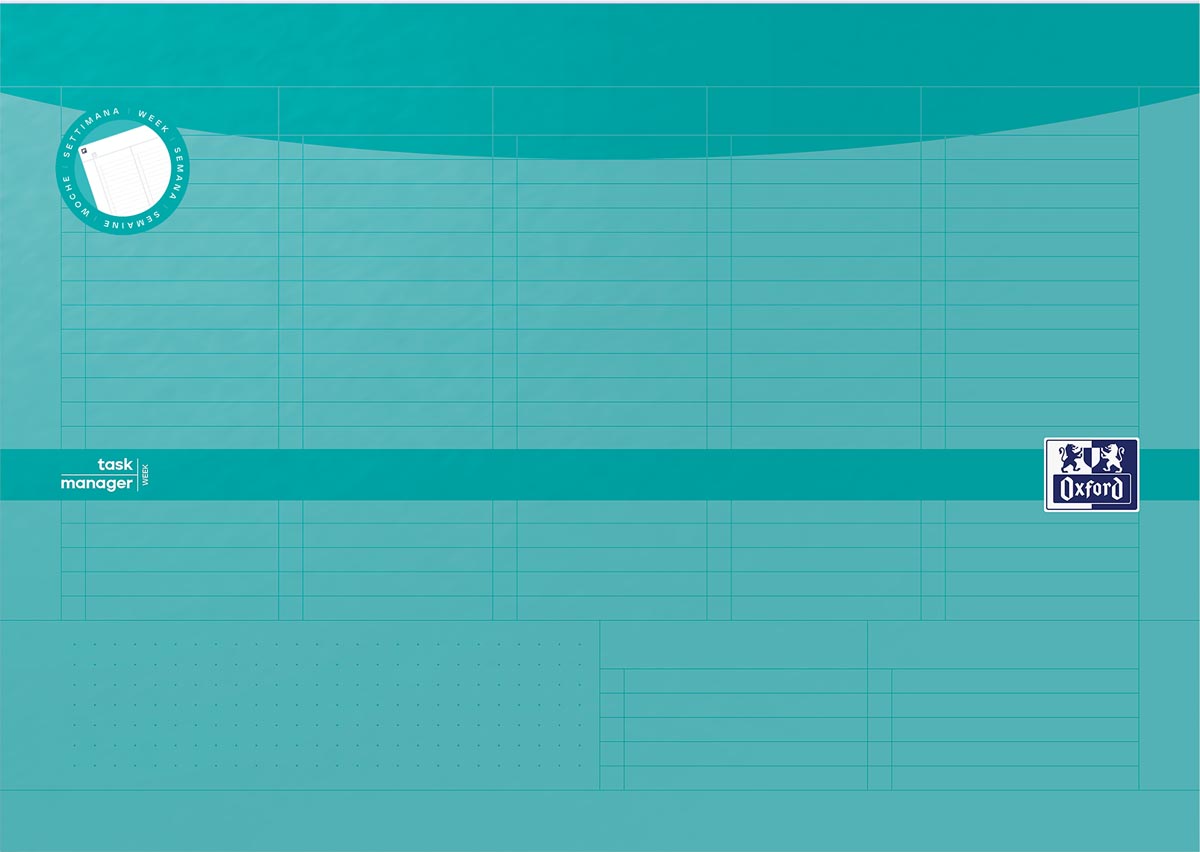 Oxford - Essentials taskmanager weekplanner, 120 bladzijden, ft A4, aqua