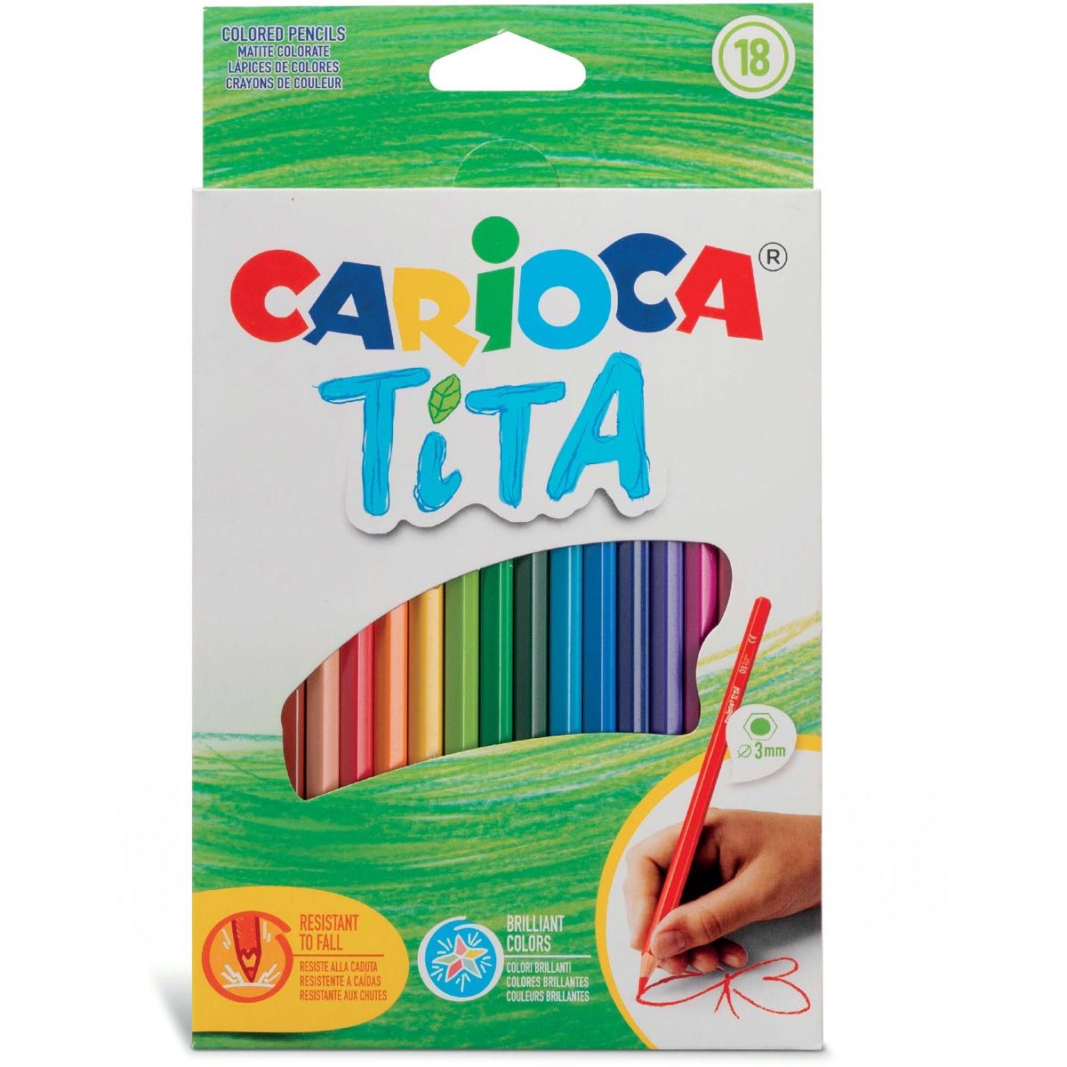 Carioca - crayon de couleur Tita, 18 pièces dans un étui en carton