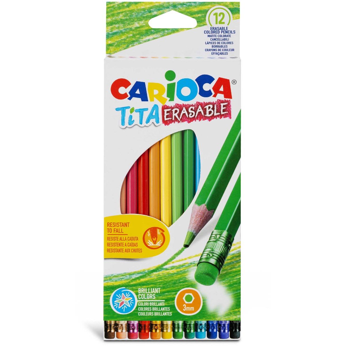Carioca - kleurpotlood met gum Tita, 12 stuks in een kartonnen etui