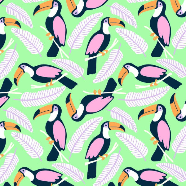 Klika - Papel de regalo | 50cm | 200 metros | 70gr/m² | tucán | verde | rollo de aprox. 200 metros