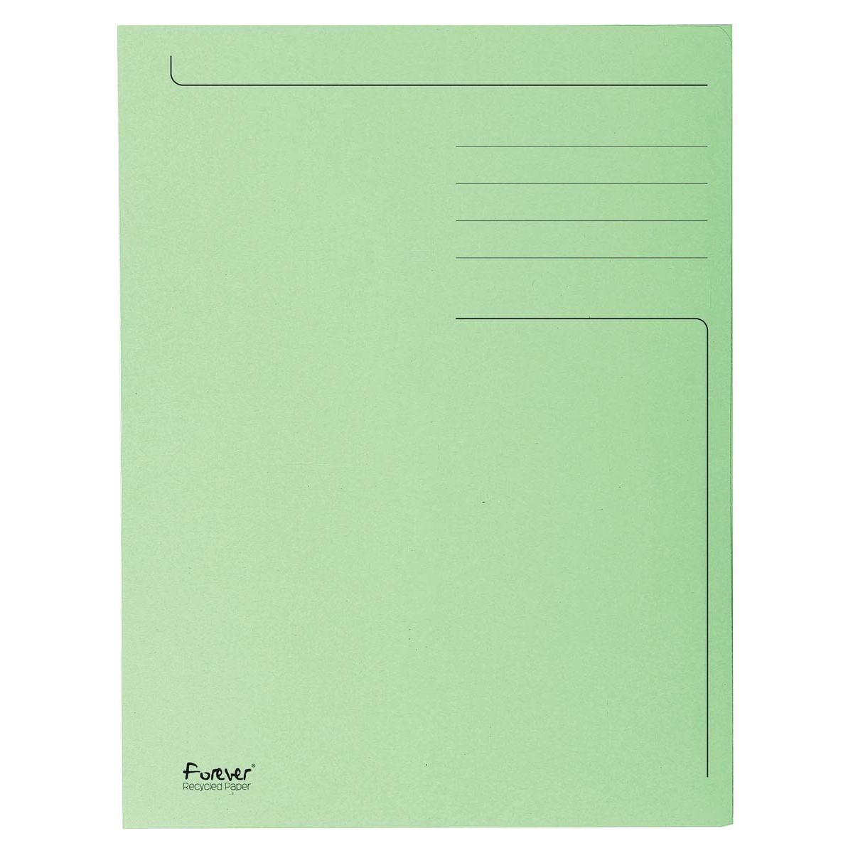 Exacompta - file folder Foldyne ft 23.7 x 34.7 cm (for ft folio), light green, box of 50 pieces