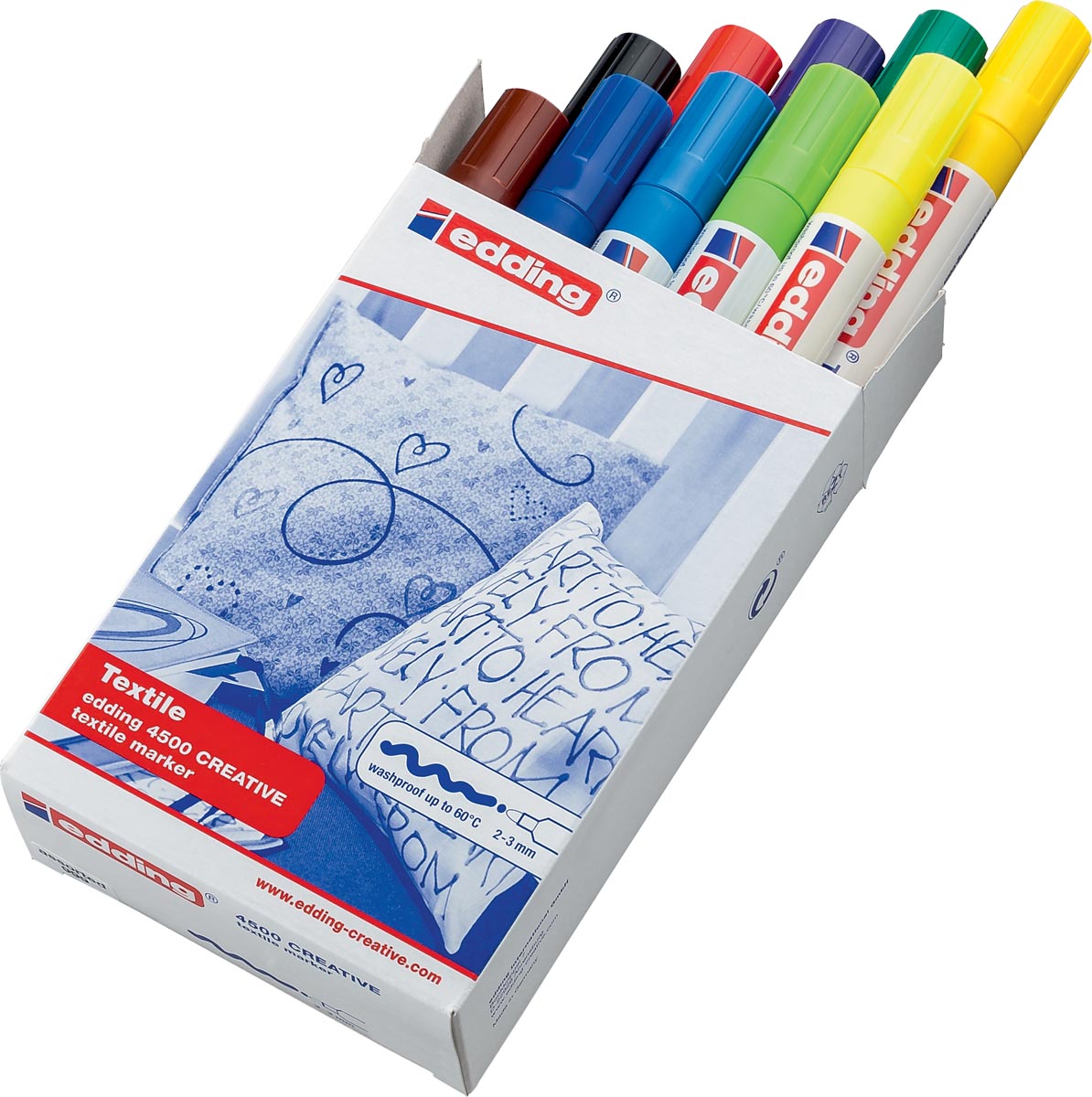 Edding - bolígrafo textil 4500, juego de 10 piezas en colores básicos variados